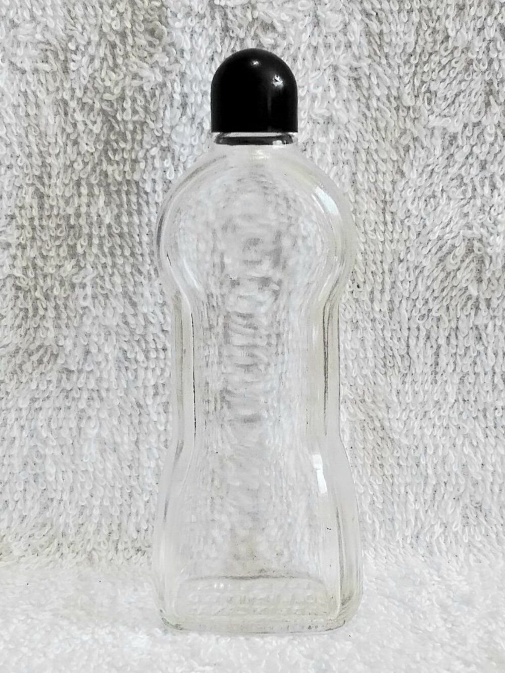 Vintage 5" Clear Glass Fuller Brush Bottle/Lid with MM's in As Seen Condition!!